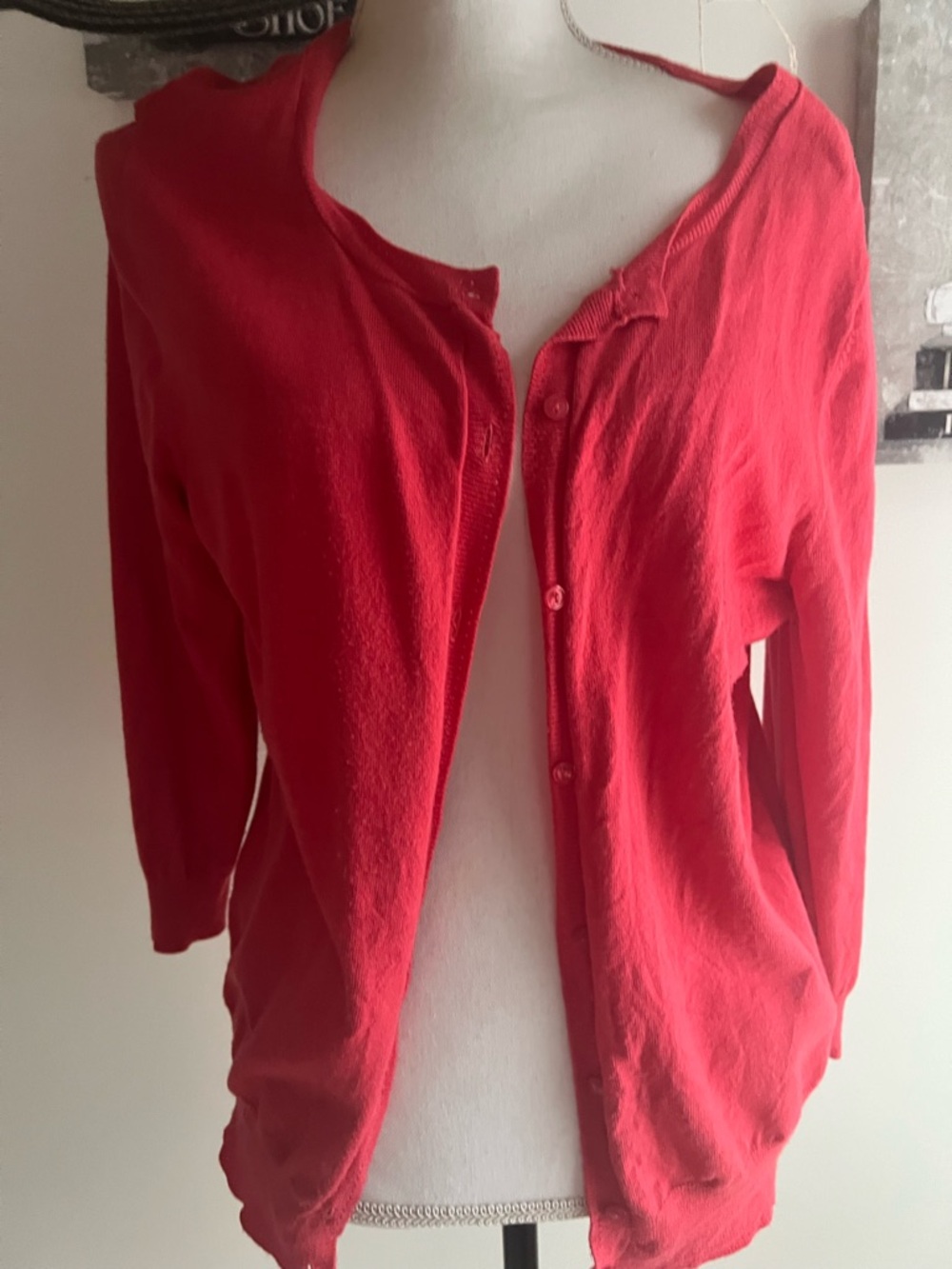 Classic Women's Dark Coral lightweight Button-Front Cardigan